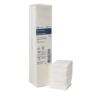 Dermacea Gauze Sponges 4 Ply, 2" x 2", 100% Cotton - Box of 200 by Covidien/Kendall