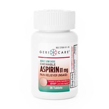 McKesson Aspirin Chewable Tablet, 81 mg Strength