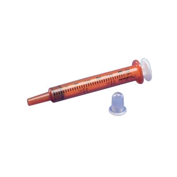 Monoject Oral Medication Syringe with Separate Ribbed Tip Caps - Each / 0.01 mL Increments / 1 mL