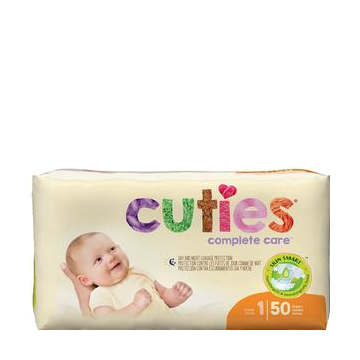 Unisex Baby Diaper Cuties by First Quality - Size 3-16 to 28 lbs. / Package (36 Each) / Heavy Absorbency