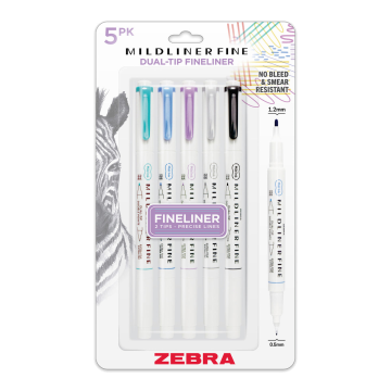 Mildliner Fine Dual-Tip Fineliner - 5 Pack / Ocean Whispers