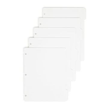 Three-Ring Binder Index Dividers, 20 Sets of 5 Dividers Each, 1/5-Cut Tabs