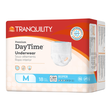 Tranquility Premium DayTime Adult Disposable Absorbent Underwear - Medium 34 to 48 Inch Waist / Hip / Bag of 18