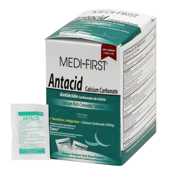 Antacid Medi-First® 420 mg Strength Tablet 2 per Pack
