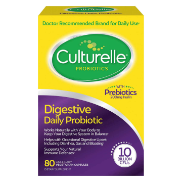 CULTURELLE Supplements & Health - Lactobacillus GG 10 Billion CFUS & Inulin 200mg, 80 Capsules