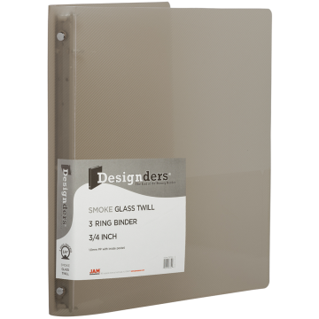 Smoke Gray Plastic 3/4 Inch 3-Ring Binder