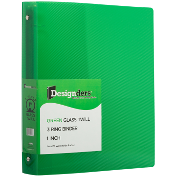 Green Plastic 1 Inch 3-Ring Binder