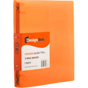 Orange Plastic 1 Inch 3-Ring Binder