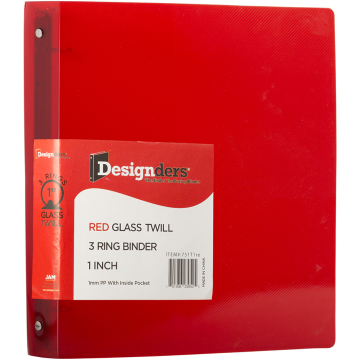 Red Plastic 1 Inch 3-Ring Binder