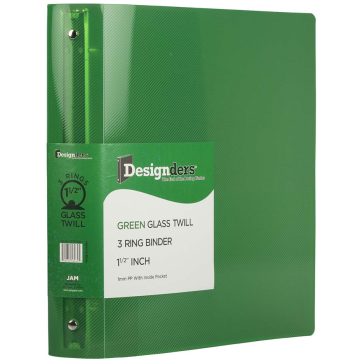 Green Plastic 1 1/2 Inch 3-Ring Binder