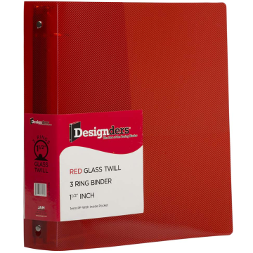Red Plastic 1 1/2 Inch 3-Ring Binder