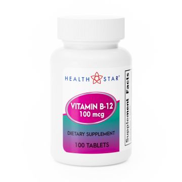 Vitamin Supplement Vitamin B12 100 mcg Strength Tablet 100 per Bottle