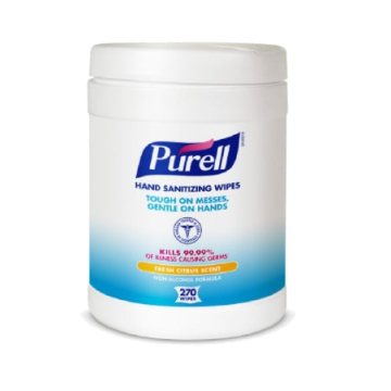 Hand Sanitizing Wipe Purell 270 Count BZK (Benzalkonium Chloride) Wipe Canister