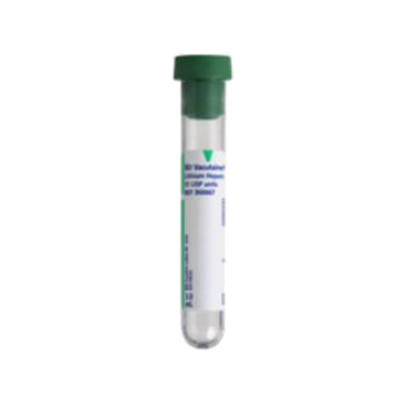 BD Vacutainer® Venous Blood Collection Tube Plasma Tube Lithium Heparin Additive 13 X 75 mm 3 mL Green Conventional Closure Plastic Tube