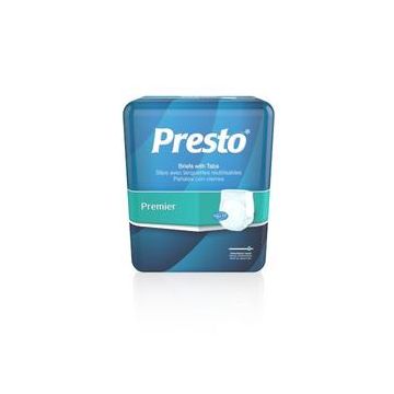 Drylock Technologies Presto Incontinence Brief Breathable - Medium 32 to 44 Inch Waist White / Package (16 Each) / Moderate Absorbency