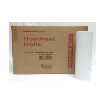 Premium Headrest Paper Rolls Smooth 8.5" x 225' - Case of 25