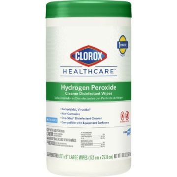 Clorox Hydrogen Peroxide Disinfectants - Hydrogen Peroxide Cleaners, Sprays & Wipes - Pouch 185 Count / Premoistened Peroxide Based