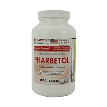 PHARBEST Pain Relief - Acetaminophen 325mg, 1000 Tablets (Generic Tylenol)