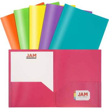 9 x 12 Plastic Pop Folders - 6 Pack - Assorted Fashion