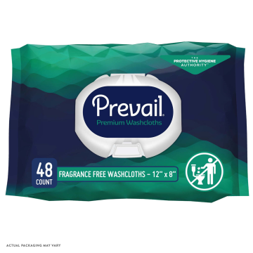 Prevail Fragrance Free Adult Washcloths 12" x 8" by First Quality - Case of 576