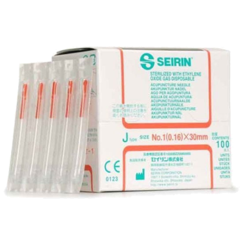 SEIRIN J-ProPak10 Acupuncture Needles - Box of 100, .16 X 30mm