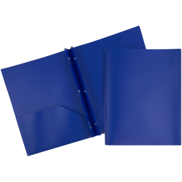9 x 12 Plastic Pop Folders with Clasp - Blue