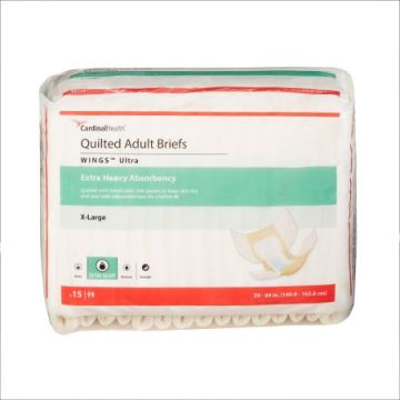 Unisex Adult Incontinence Brief Wings Disposable Heavy Absorbency - Medium-32 to 44 Inch Waist / Hip / Package (12 Each)