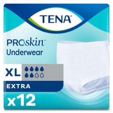 TENA Protective Underwear - Extra by SCA Personal Care - Extra Protective Pull On with Tear Away Seams X-Large Disposable Moderate Absorbency Case of 48