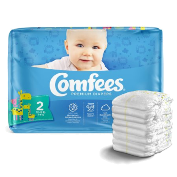 Attends Comfees Unisex Baby Diapers Moderate Absorbency - Newborn / Package (42 Each)