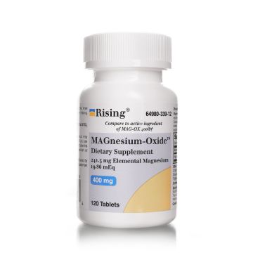RISING Supplements & Health - Magnesium Oxide 400mg, 120 Tablets