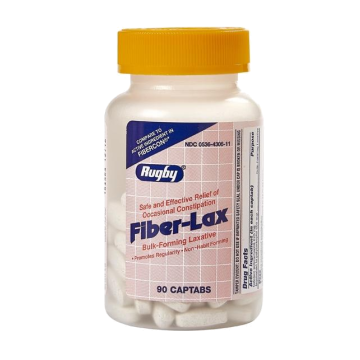 RUGBY Laxatives - Calcium Polycarbophil 625mg, 90 Captabs (Generic Fibercon)