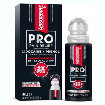 Absorbine Pro Pain Relief Lidocaine 4% Roll-On, No Mess, Non-Greasy Formula