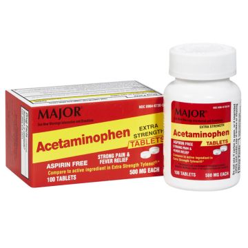Acetaminophen 500 mg Extra Strength Tablets 100 Count