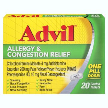 Advil Allergy & Sinus Relief Medicine 20 Caplets