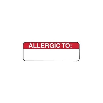 Allergy Warning Medical Labels, Roll
