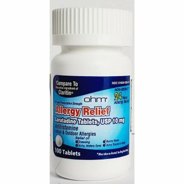 Loratadine 10 mg 100 Tablets by Ohm