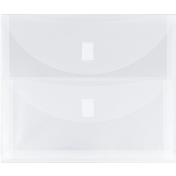 Letter Booklet 2 Pocket Plastic Envelopes (9 3/4 x 13) with Hook and Loop Closure - Clear