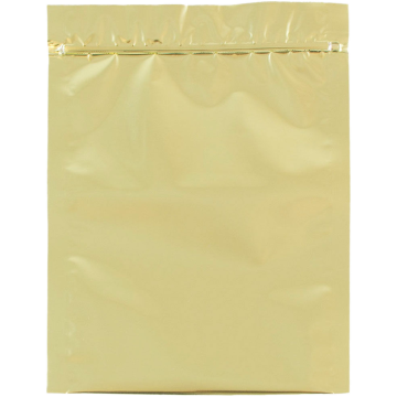 5 1/2 x 7 1/2 Open End Envelopes with Zip Lock - Gold Foil 32lb