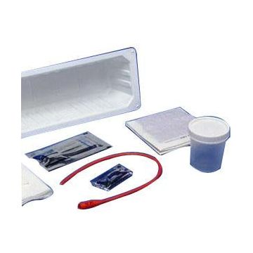 Kendall Healthcare KenGuard™ Open Urethral Catheterization Tray with 14Fr Catheter, Nitrile Exam Gloves