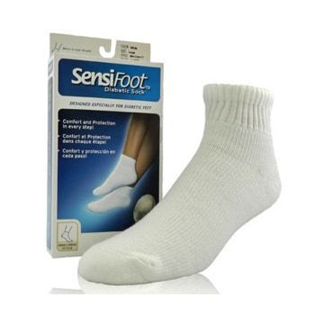 SensiFoot Diabetic Mini Crew-Length Socks by BSN Jobst - Pair - Small, Women's 7 to 9, Men's 6 to 8
