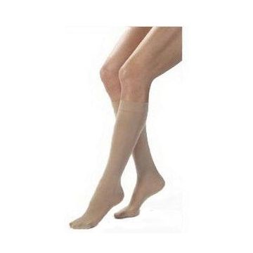 Opaque Knee-High Moderate Compression Stockings Medium, Closed Toe, Natural - Pair