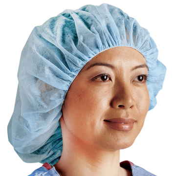 Bouffant Caps, Large 24", Blue Color 100/Box