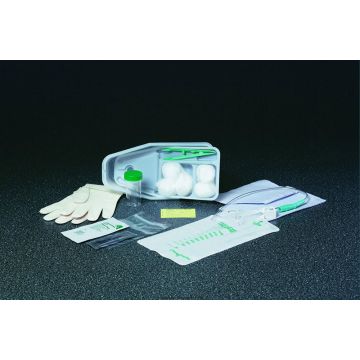 Bi-Level Tray with 16Fr Plastic Catheter and Preattached 1000mL Collection Bag - Case of 20