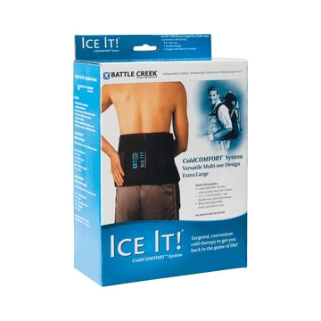 Ice It! ColdComfort Ice Pack Wrap with 3 Cold Packs 9" x 20" by Battlecreek Equipment