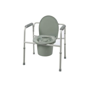 ProBasics Three-in-One Steel Commode with Plastic Armrests