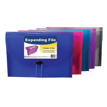C-Line Assorted 7-Pocket Letter Size Expanding File 12pk - CLI-58300