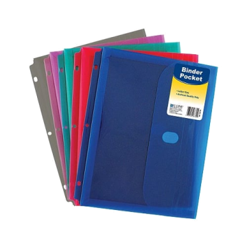 C-Line Assorted Side Load Binder Pockets with Hook and Loop Closure 36pk - CLI-58730 Clearance Sale