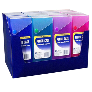 C-Line Assorted Slider Pencil Case 24pk - CLI-5600 - Clearance Sale