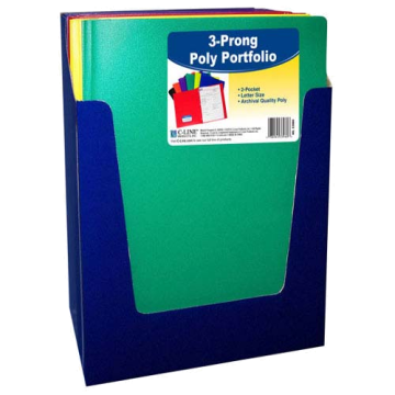 C-Line Two-Pocket Heavyweight Poly Assorted Folder with Prongs 36pk - CLI-33960 - Clearance Sale
