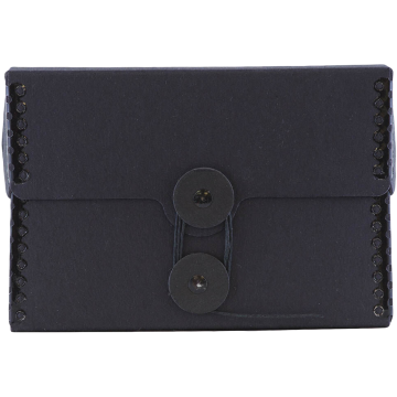 Small 4 1/4 x 6 1/4 x 2 Button and String Portfolios - Black Kraft